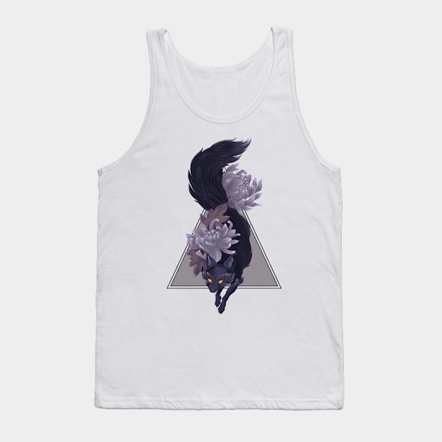 Fox and Flowers Tank Top by Jess Adams